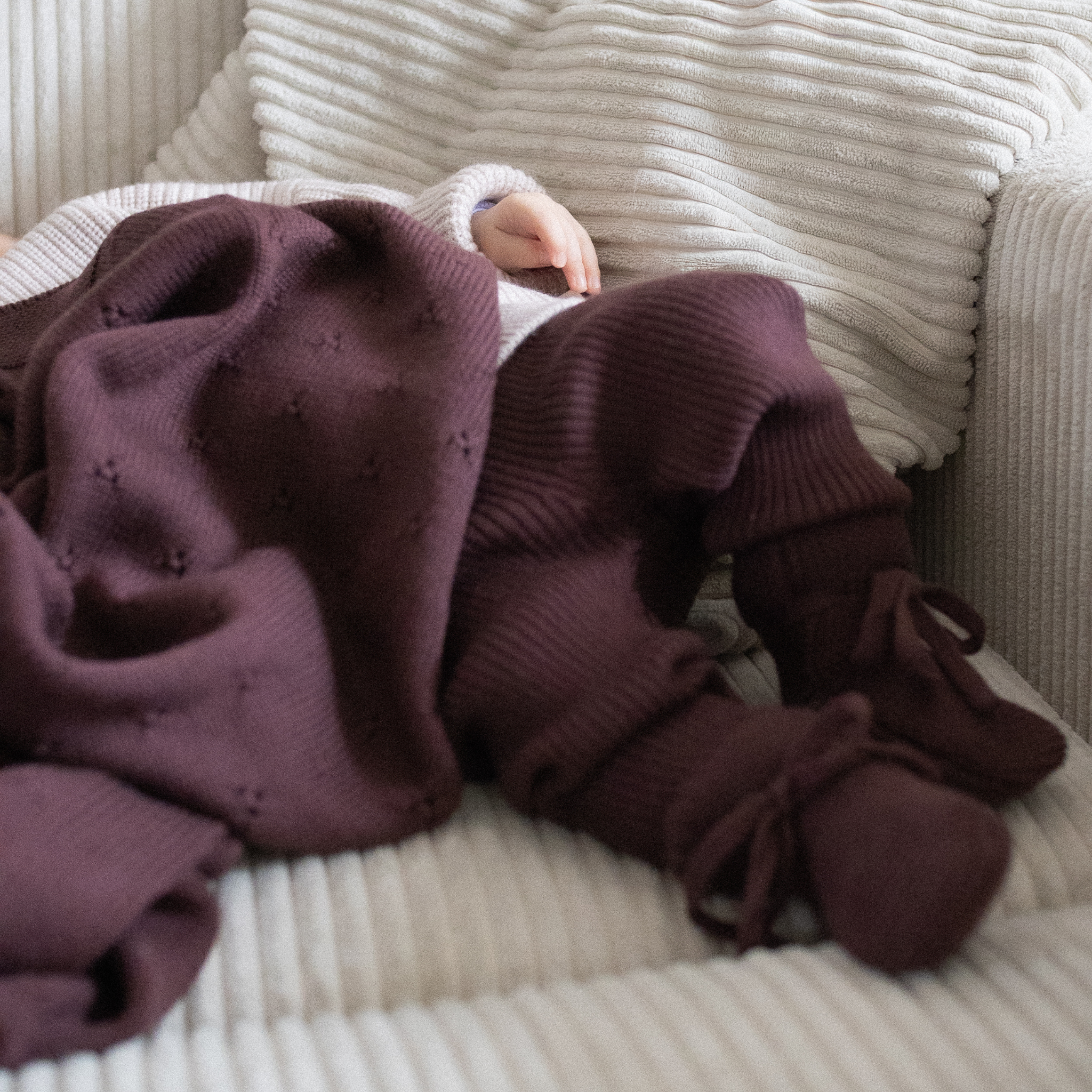 Kuscheldecke "Ida" in bordeaux