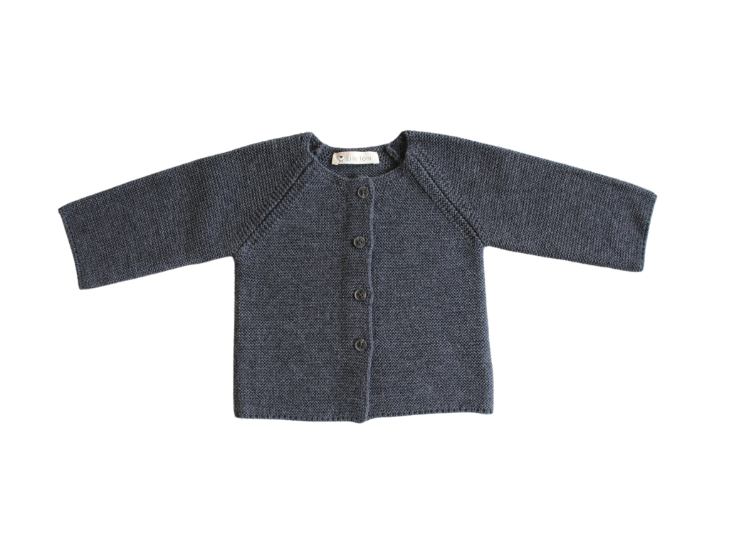 Cardigan aus Merinowolle in anthrazit melange