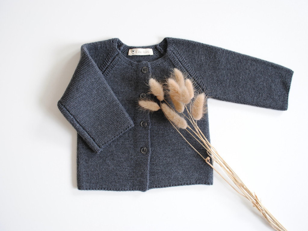 Babycardigan in anthrazit melange