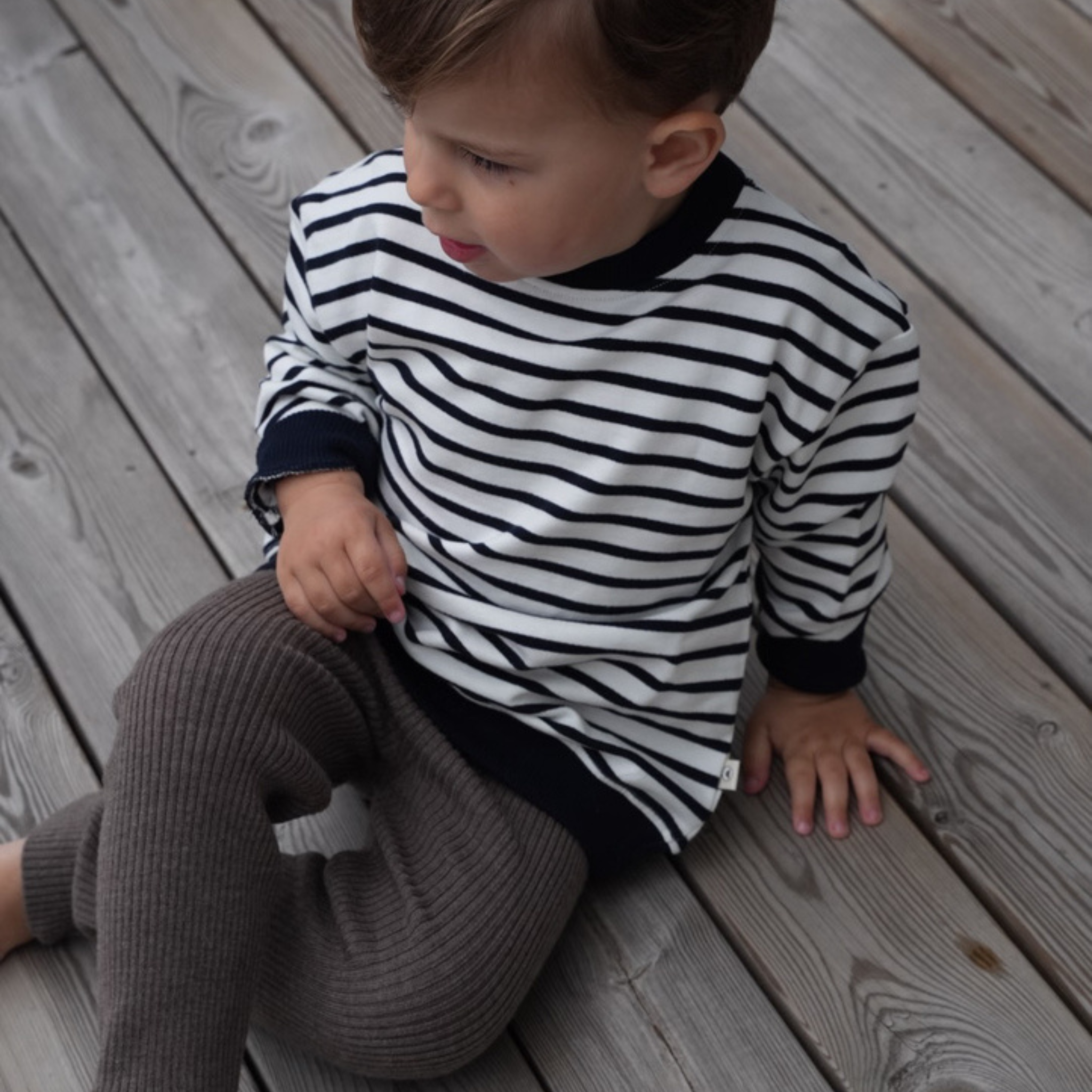 Sweatshirt "Caspar" in offwhite marine