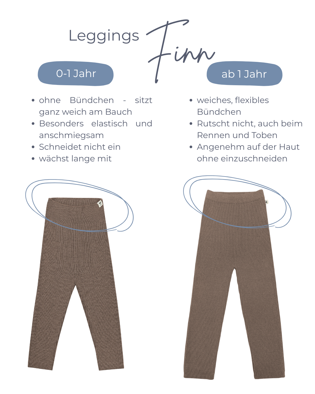 Leggings "Finn" in camel creme gestreift