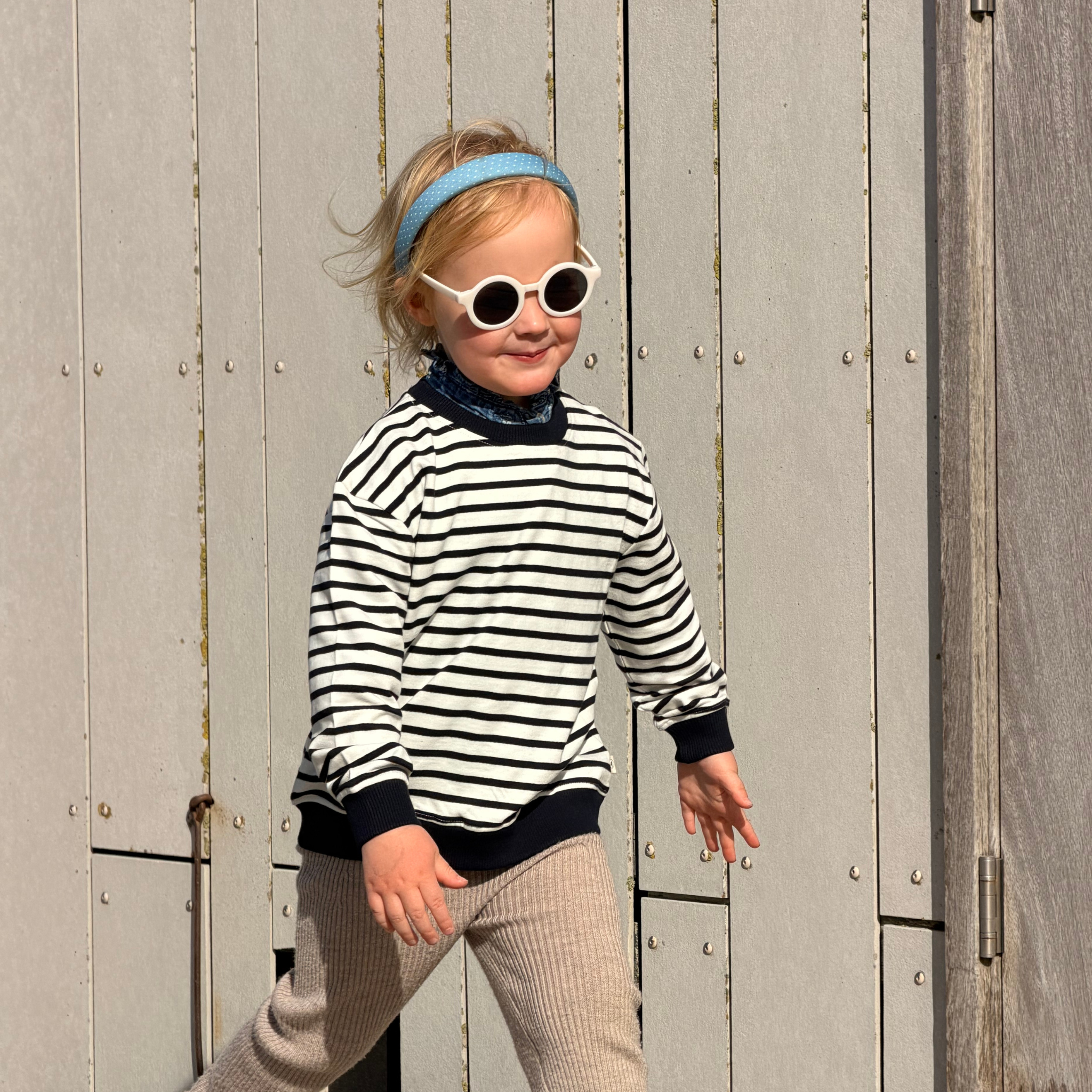 Sweatshirt "Caspar" in offwhite marine